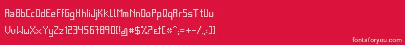 Czcionka Basica – różowe czcionki na czerwonym tle