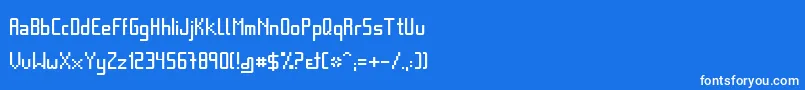 Czcionka Basica – białe czcionki na niebieskim tle