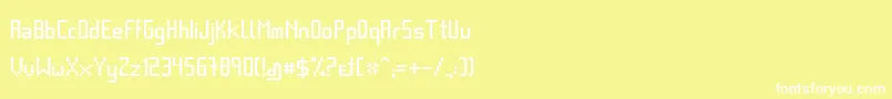フォントBasica – 黄色い背景に白い文字