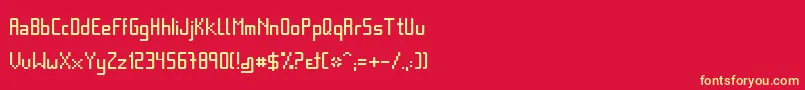 Czcionka Basica – żółte czcionki na czerwonym tle