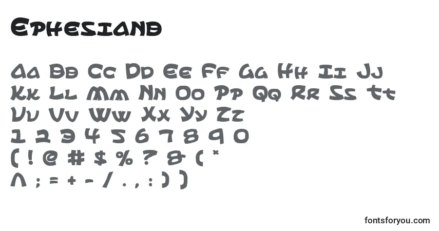 Schriftart Ephesianb – Alphabet, Zahlen, spezielle Symbole