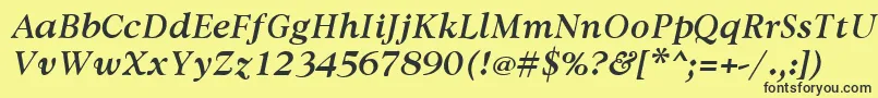 AvdiraBoldItalic Font – Black Fonts on Yellow Background
