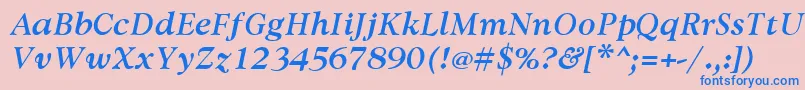AvdiraBoldItalic Font – Blue Fonts on Pink Background