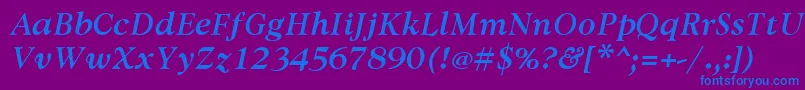 AvdiraBoldItalic Font – Blue Fonts on Purple Background