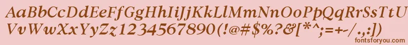 AvdiraBoldItalic Font – Brown Fonts on Pink Background