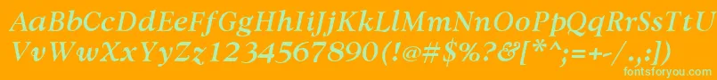 AvdiraBoldItalic Font – Green Fonts on Orange Background