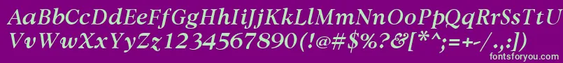 AvdiraBoldItalic Font – Green Fonts on Purple Background