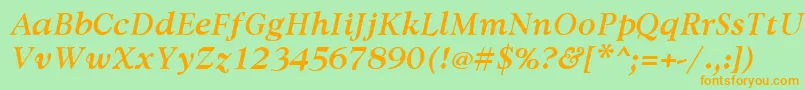 AvdiraBoldItalic Font – Orange Fonts on Green Background