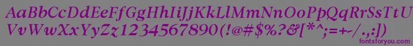 AvdiraBoldItalic Font – Purple Fonts on Gray Background