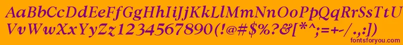 AvdiraBoldItalic Font – Purple Fonts on Orange Background