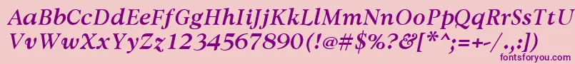 AvdiraBoldItalic Font – Purple Fonts on Pink Background