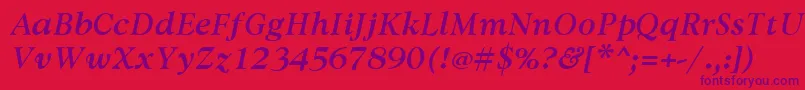 Шрифт AvdiraBoldItalic – фиолетовые шрифты на красном фоне