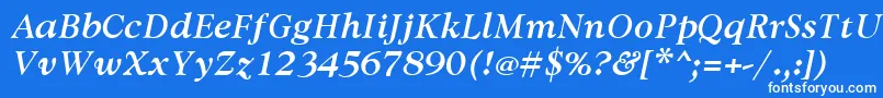 AvdiraBoldItalic Font – White Fonts on Blue Background