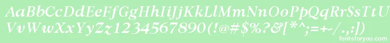 AvdiraBoldItalic Font – White Fonts on Green Background