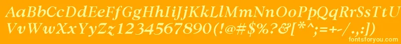 AvdiraBoldItalic Font – Yellow Fonts on Orange Background