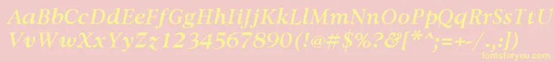 AvdiraBoldItalic Font – Yellow Fonts on Pink Background