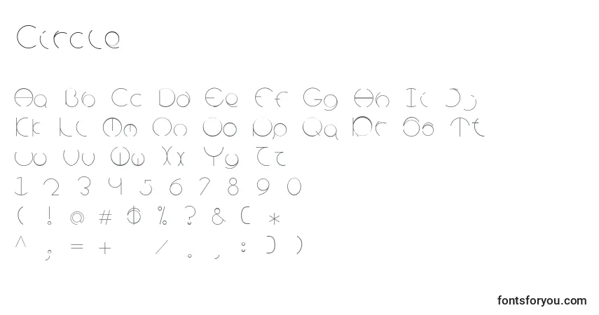 Шрифт Circle – алфавит, цифры, специальные символы