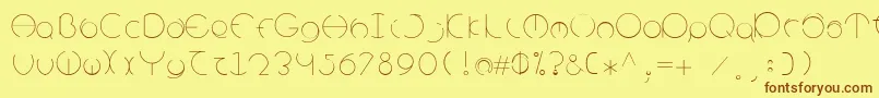 Fonte Circle – fontes marrons em um fundo amarelo