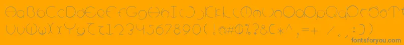 Circle-Schriftart – Graue Schriften auf orangefarbenem Hintergrund