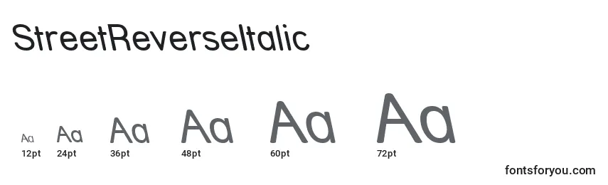 StreetReverseItalic Font Sizes