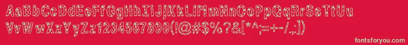 ByStarlight Font – Green Fonts on Red Background