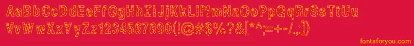 ByStarlight Font – Orange Fonts on Red Background