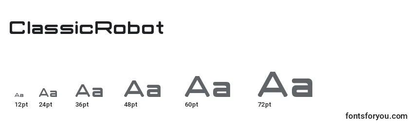 Размеры шрифта ClassicRobot
