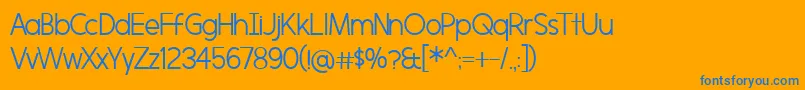 BmdMorningtypeLight Font – Blue Fonts on Orange Background
