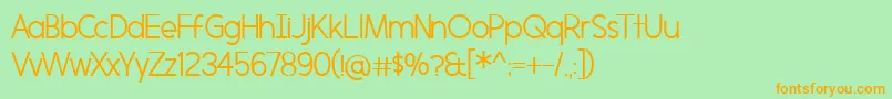 BmdMorningtypeLight Font – Orange Fonts on Green Background