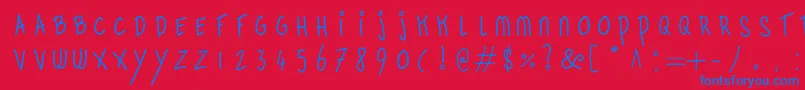 RetrobagelsRegular Font – Blue Fonts on Red Background