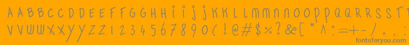 RetrobagelsRegular-Schriftart – Graue Schriften auf orangefarbenem Hintergrund