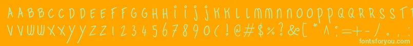 RetrobagelsRegular Font – Green Fonts on Orange Background