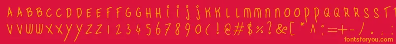 RetrobagelsRegular Font – Orange Fonts on Red Background