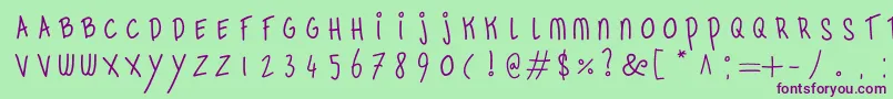 RetrobagelsRegular Font – Purple Fonts on Green Background