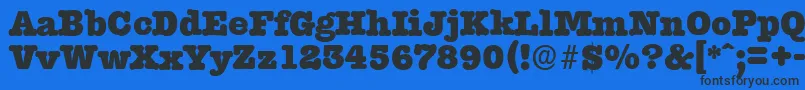 TypewriterserialHeavyRegular Font – Black Fonts on Blue Background