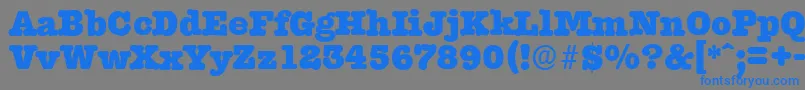 TypewriterserialHeavyRegular-Schriftart – Blaue Schriften auf grauem Hintergrund