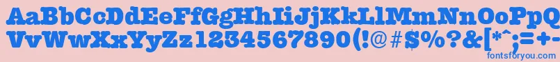 TypewriterserialHeavyRegular Font – Blue Fonts on Pink Background