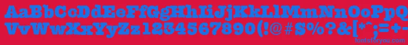 TypewriterserialHeavyRegular Font – Blue Fonts on Red Background