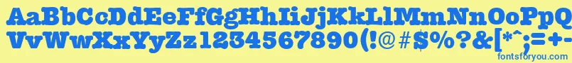 TypewriterserialHeavyRegular Font – Blue Fonts on Yellow Background