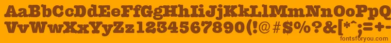 TypewriterserialHeavyRegular Font – Brown Fonts on Orange Background