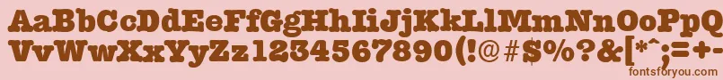 TypewriterserialHeavyRegular Font – Brown Fonts on Pink Background