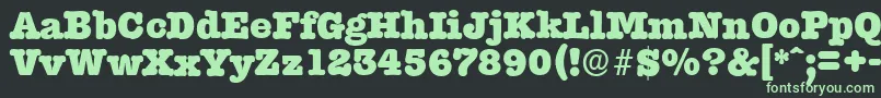 TypewriterserialHeavyRegular Font – Green Fonts on Black Background