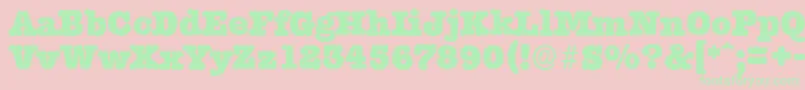 TypewriterserialHeavyRegular Font – Green Fonts on Pink Background