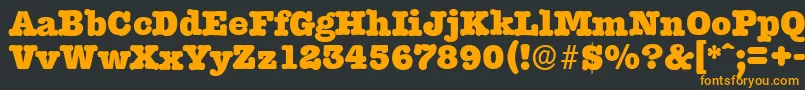 TypewriterserialHeavyRegular Font – Orange Fonts on Black Background