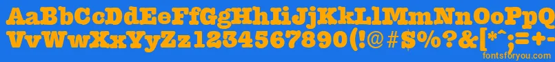 TypewriterserialHeavyRegular Font – Orange Fonts on Blue Background
