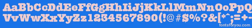 TypewriterserialHeavyRegular Font – Pink Fonts on Blue Background