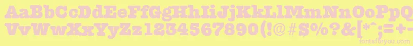 TypewriterserialHeavyRegular Font – Pink Fonts on Yellow Background