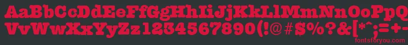 TypewriterserialHeavyRegular Font – Red Fonts on Black Background