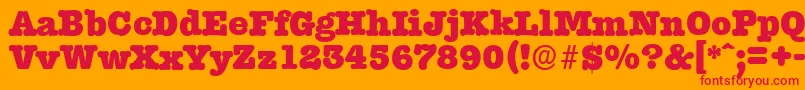 TypewriterserialHeavyRegular Font – Red Fonts on Orange Background