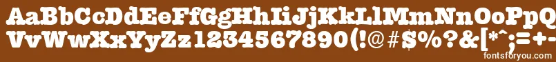 TypewriterserialHeavyRegular-Schriftart – Weiße Schriften auf braunem Hintergrund